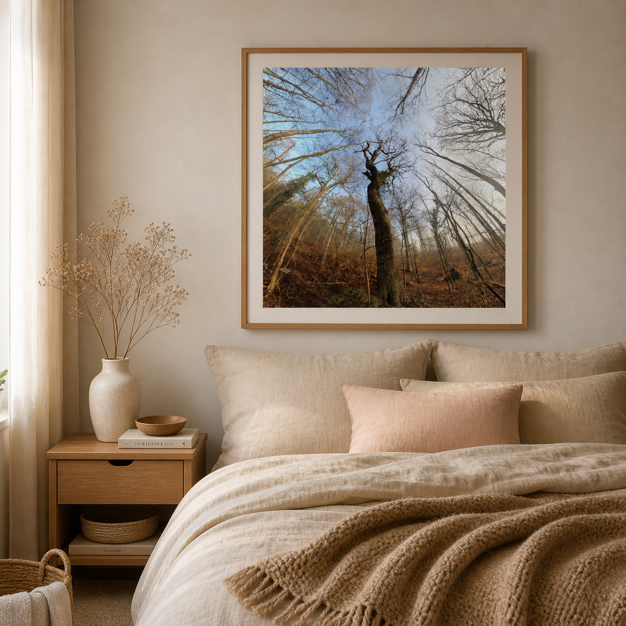 Birch Sky Circle – Nordic calm sky birch tree art