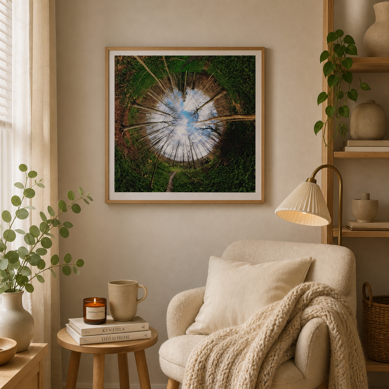 Green Canopy Circle – Scandinavian green forest art