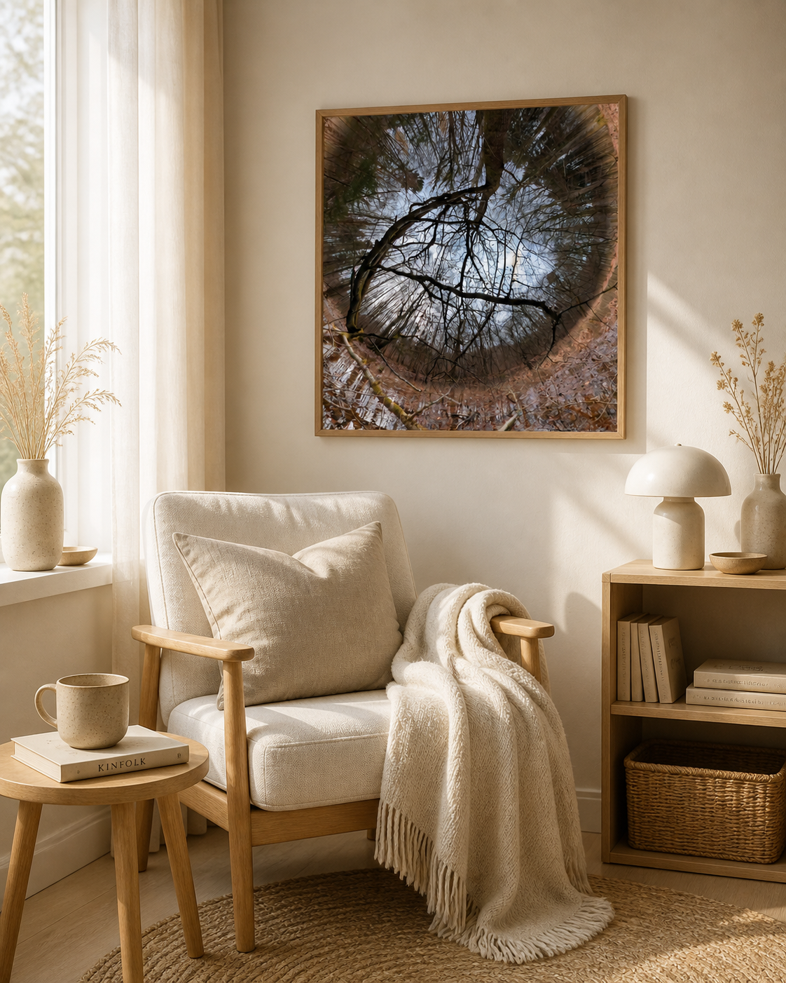 Branch Reflection Portal – Nordic branch nature wall art