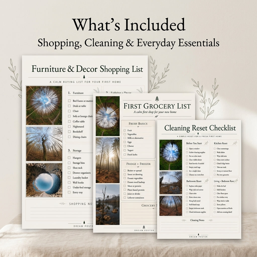 First Apartment Move-In Planner Set – printable planner pages preview