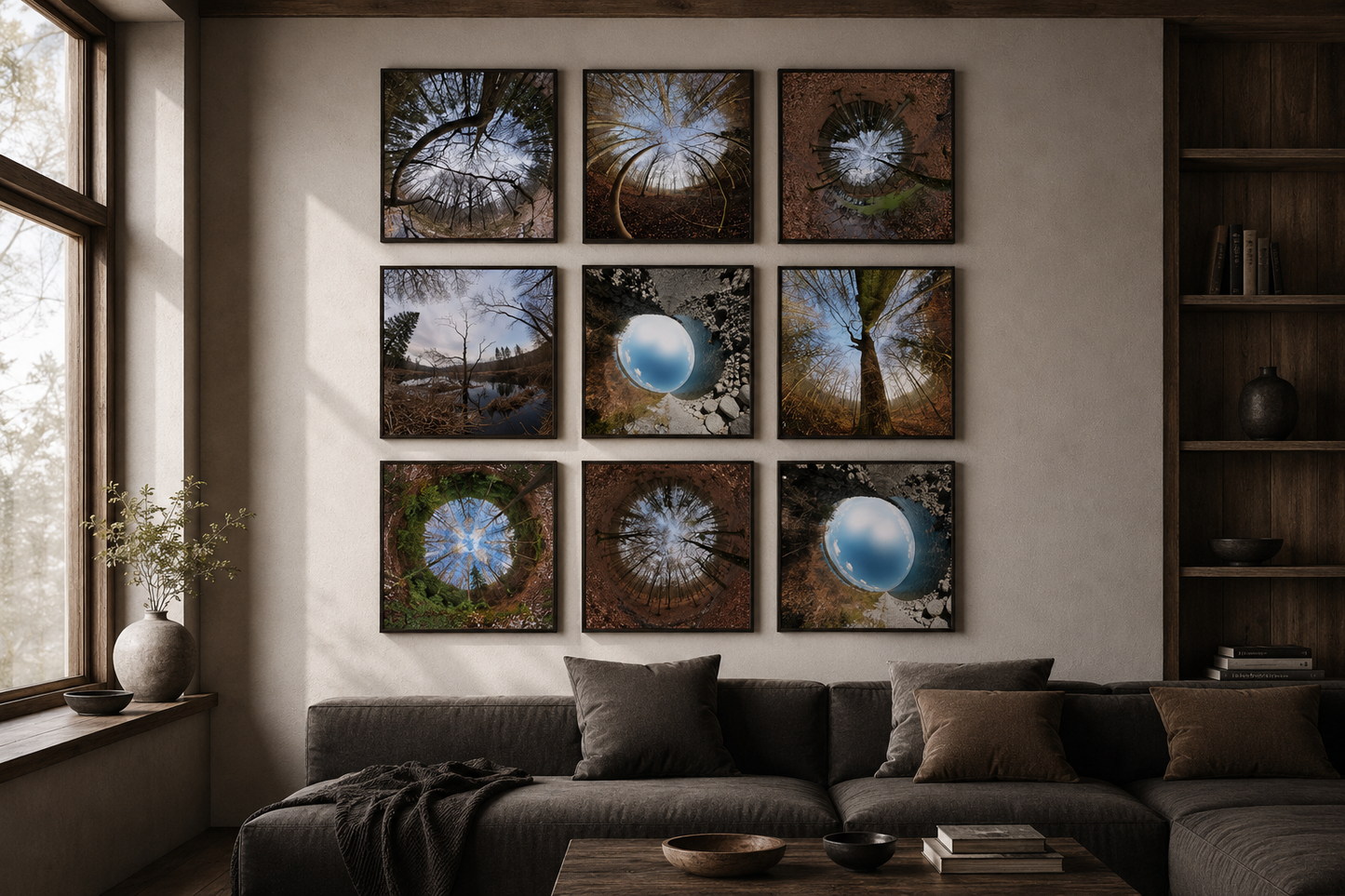 Nordic Portal Square Set – Scandinavian forest prints gallery wall