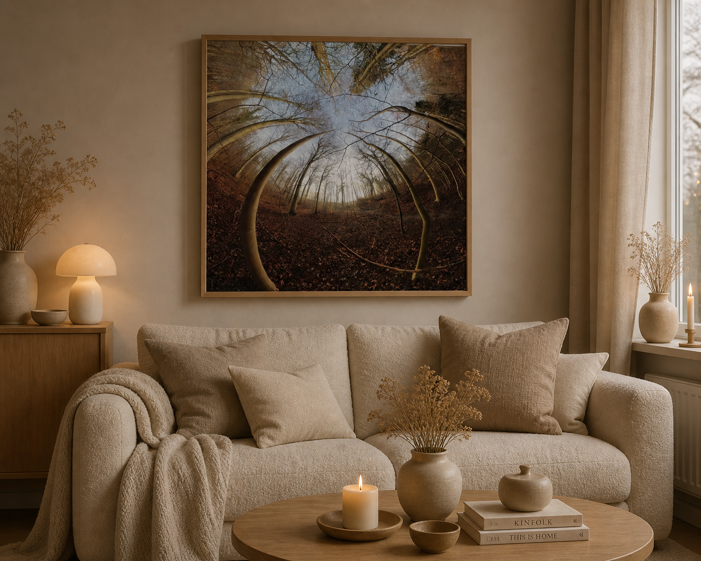 Autumn Forest Portal – Scandinavian warm forest nature art