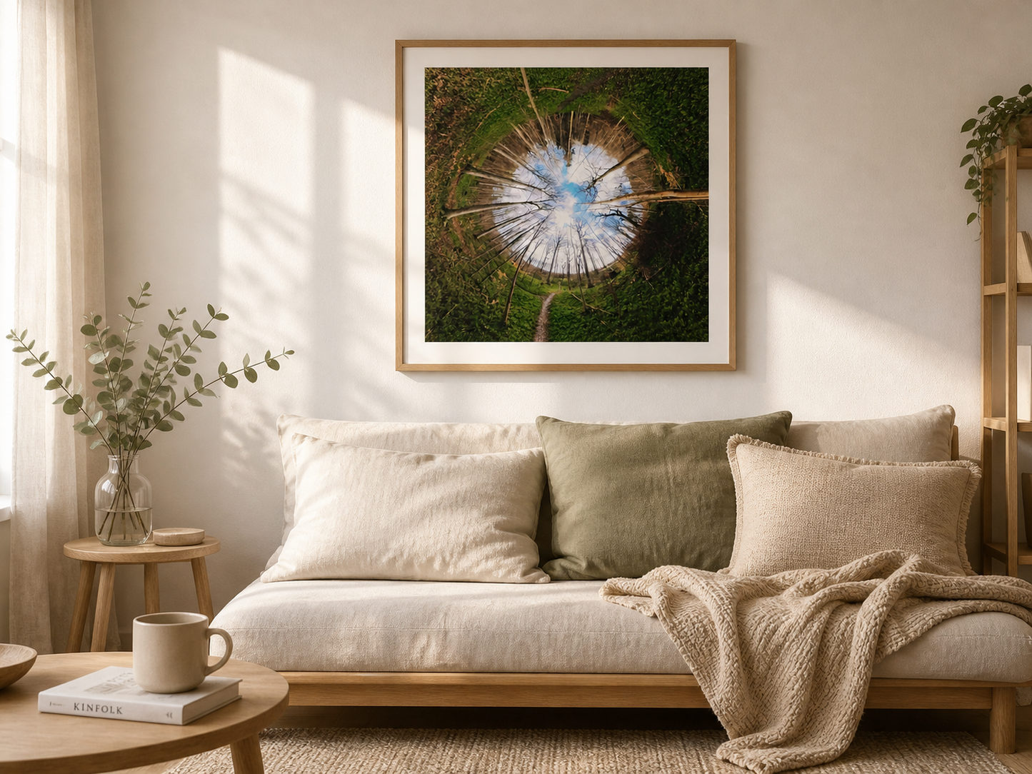 Green Canopy Circle – Nordic deep green forest art
