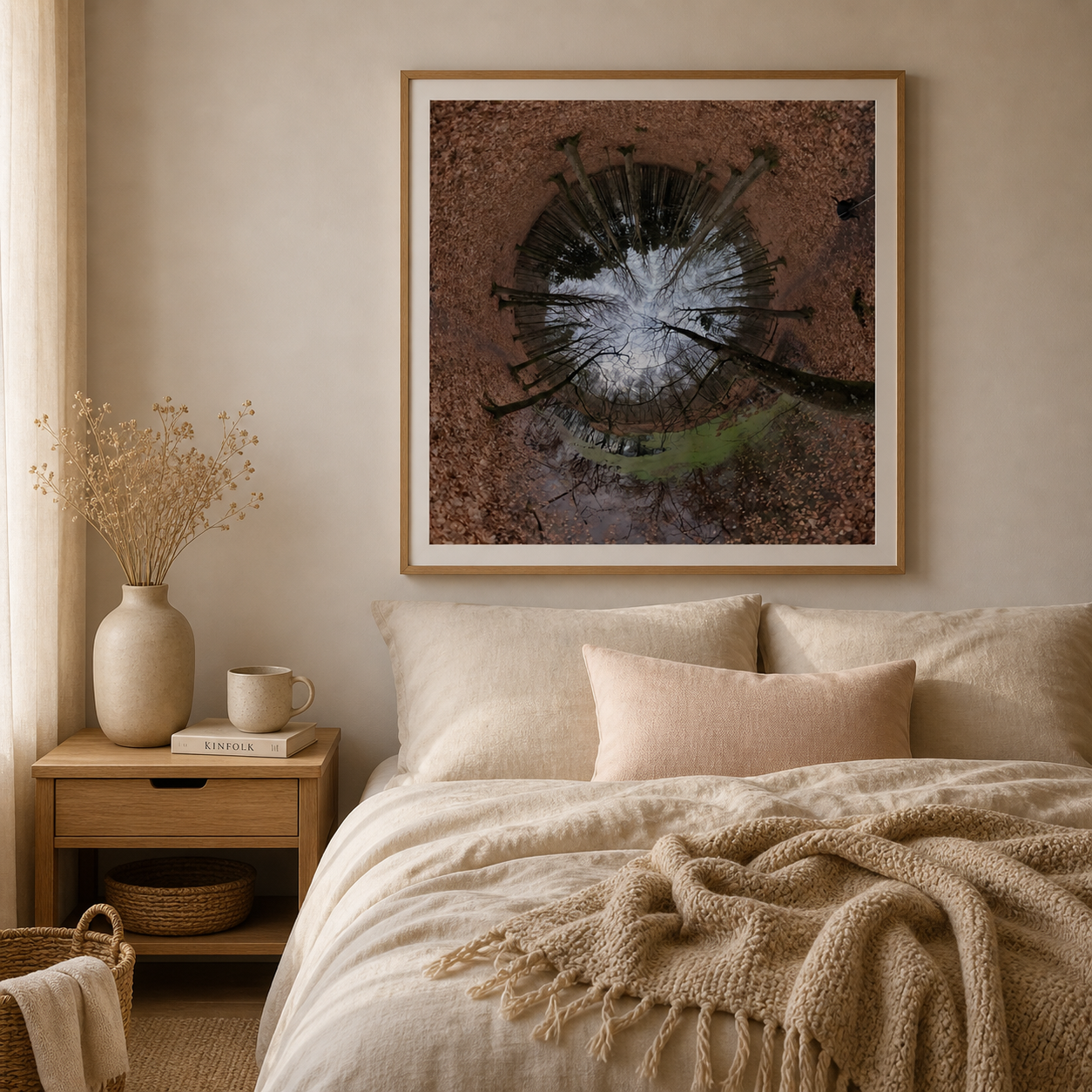 Moss Mirror Circle – Scandinavian moss nature wall art