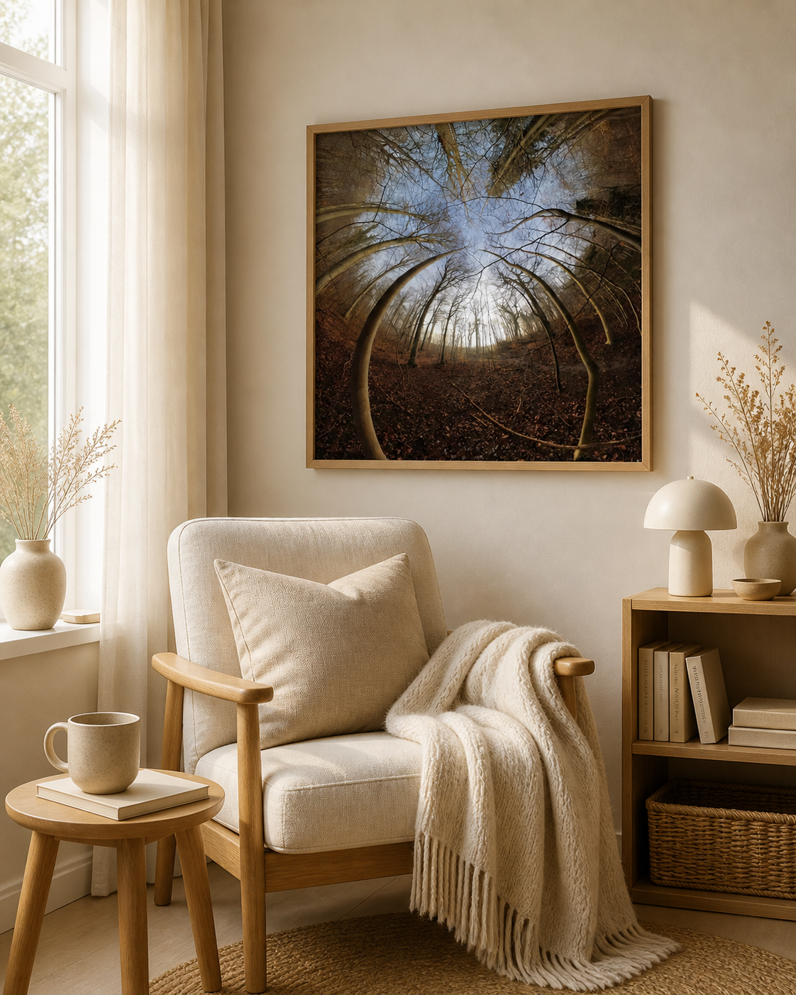 Autumn Forest Portal – Scandinavian warm forest wall decor