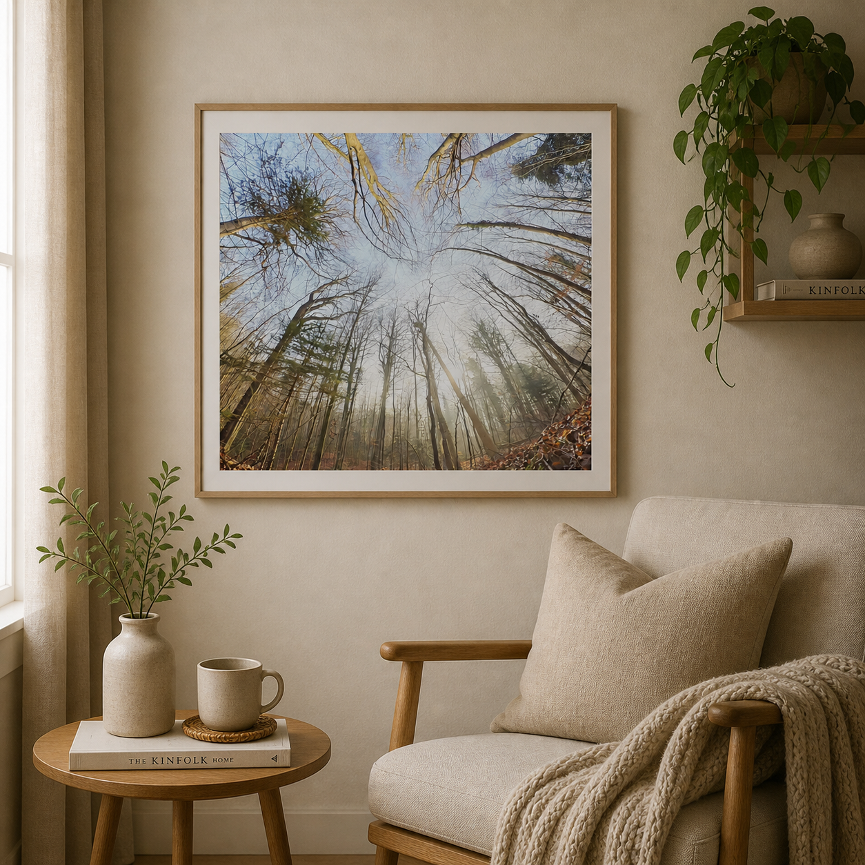 Forest Light Portal – Scandinavian woodland nature art print