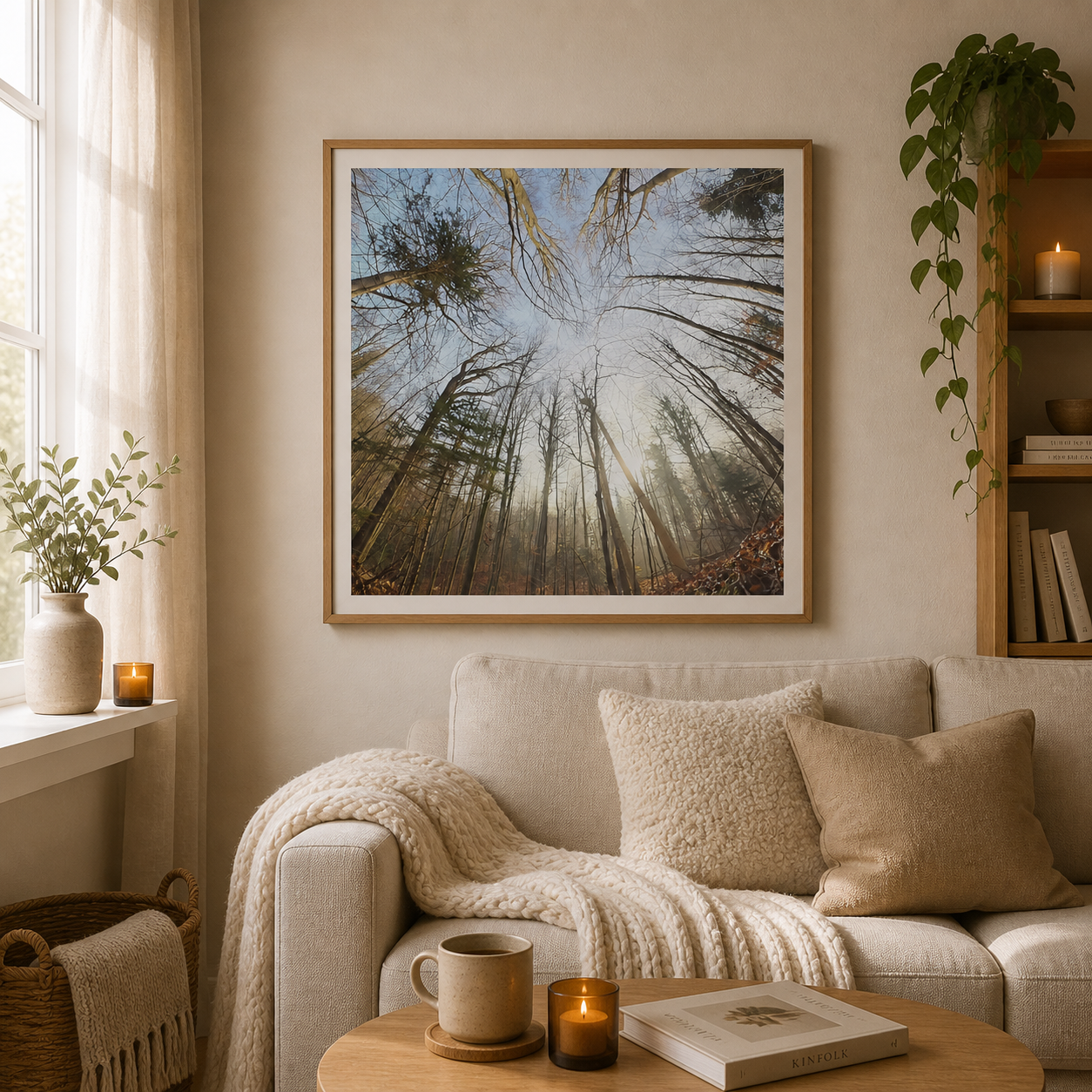 Forest Light Portal – Nordic forest light wall art