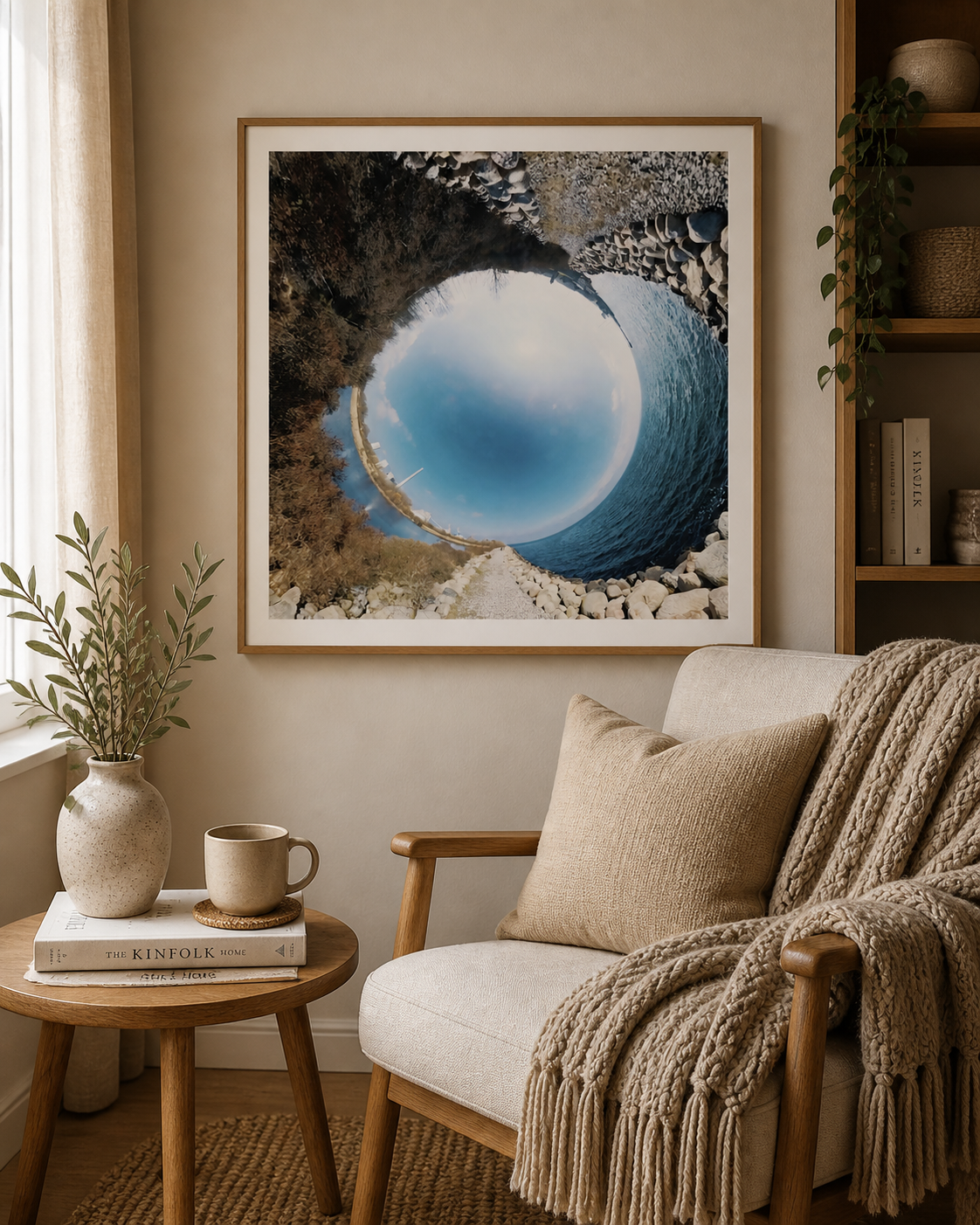 Blue Stone Reflection – Scandinavian blue stone art print