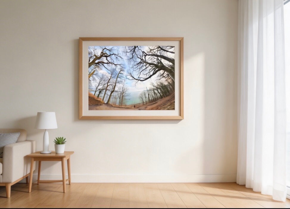Early Spring Poster – Nordic sea and forest landscape